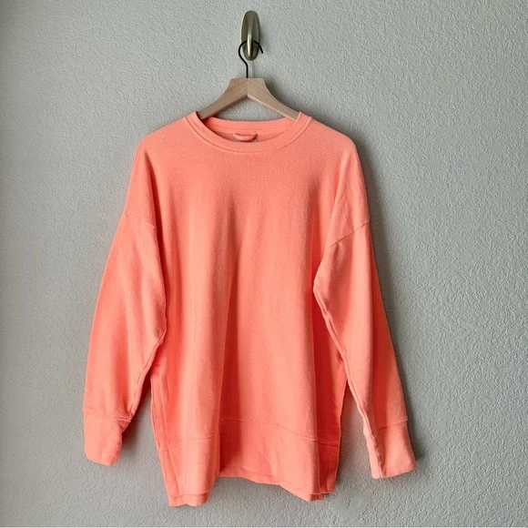 Aerie Women’s Orange Cotton Oversized Crew Neck Sweater Size S - Picture 11 of 11